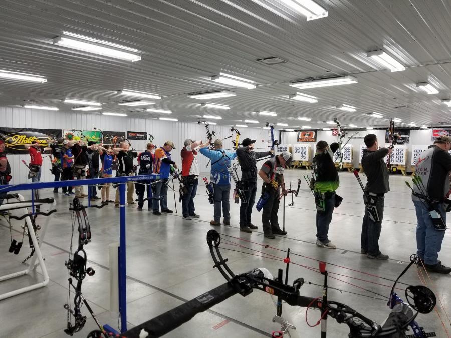 Archers at one of the Demmer Center indoor ranges.