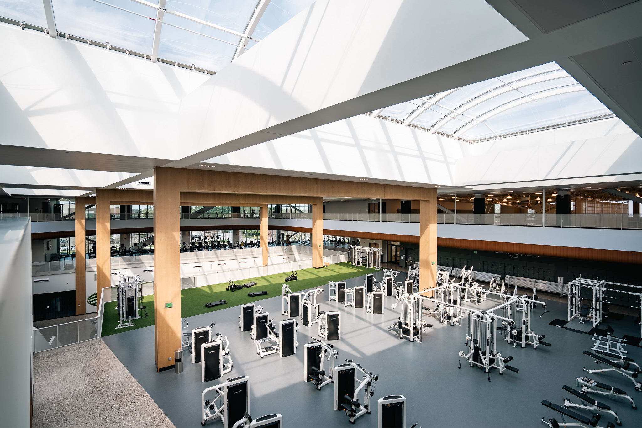 Inside the SRWC, a large space features numerous weight-lifting and exorcise machines.