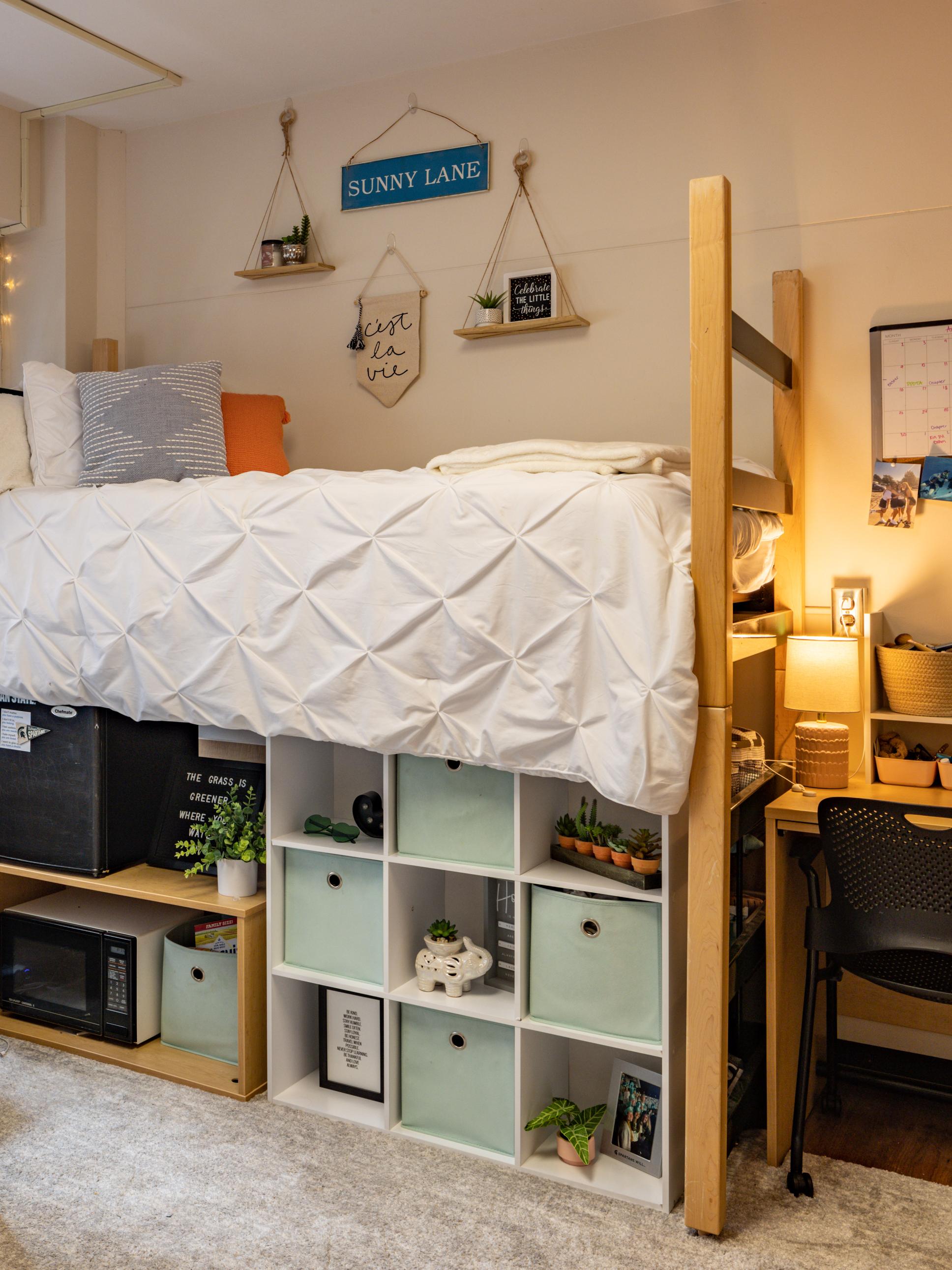 Decorated dorm room